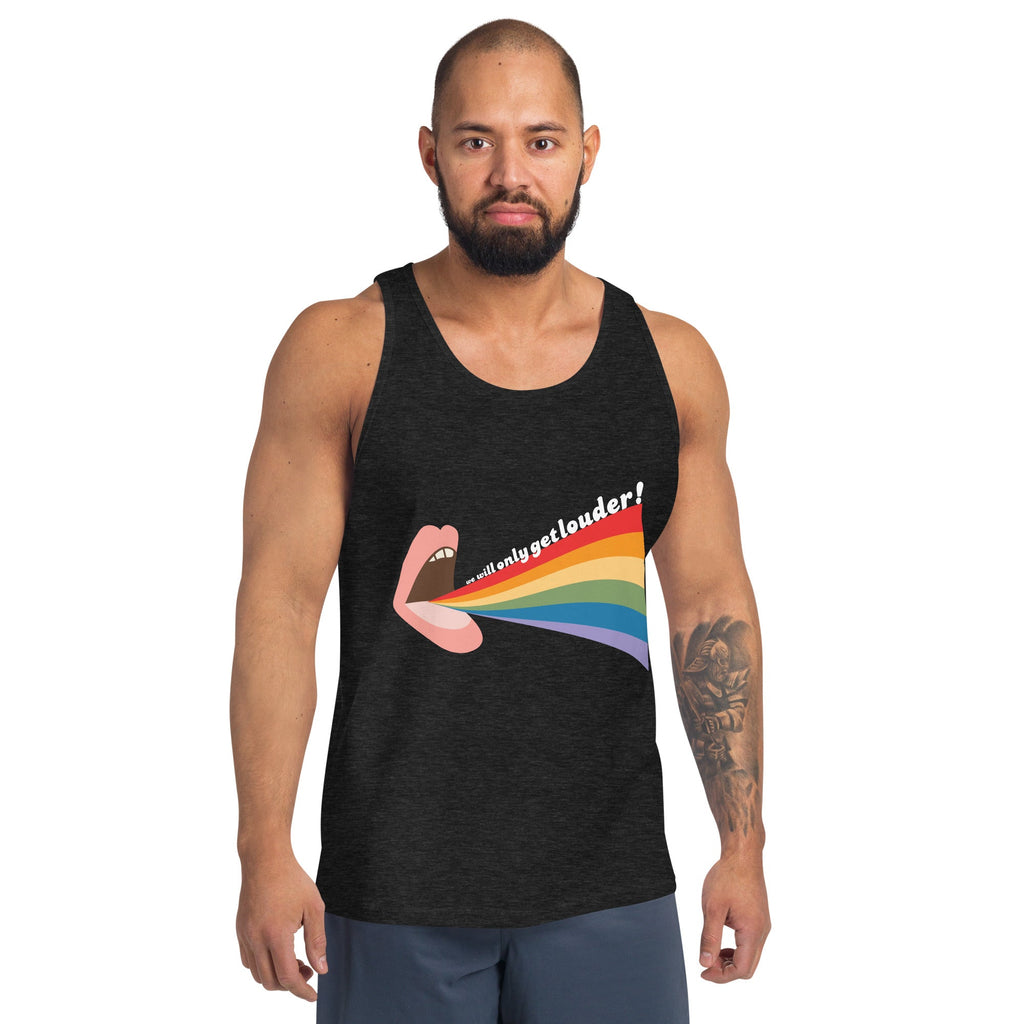 We Will Only Get Louder - Tank Top - Charcoal-Black Triblend - LGBTPride.com