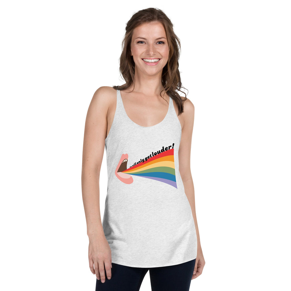 We Will Only Get Louder - Women's Tank Top - Heather White - LGBTPride.com